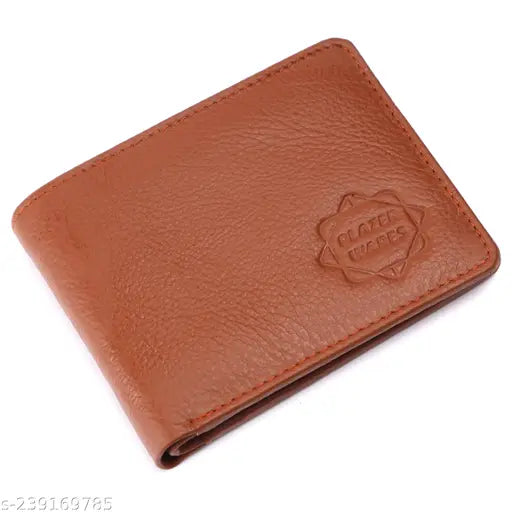 Leather tan wallet for men, solid design, perfect gift from India
