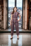 Vibrant printed crepe jumpsuit, comfortable wrap style for fashion-forward women