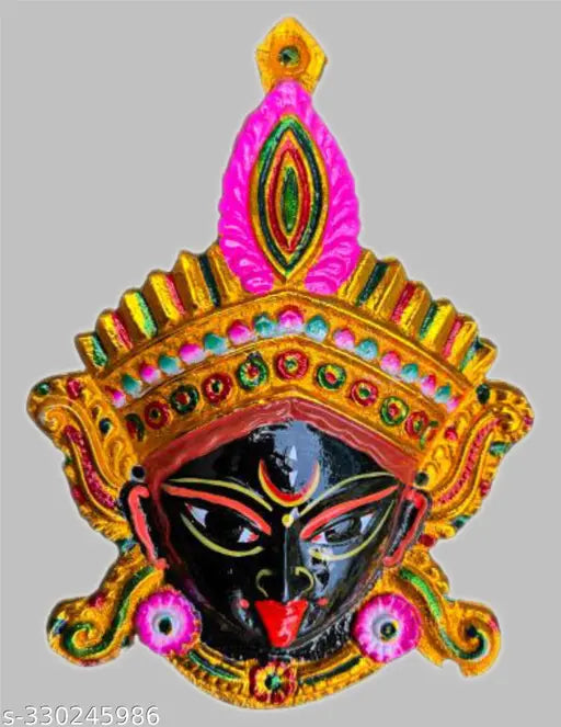 Metal handmade decorative Kali Mata wall hanging, Indian metal art for home or office decor
