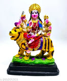 Multicolor terracotta Durga idol with hand-painted detailing, perfect for spiritual puja decor or gift for religious couples and new homeowners