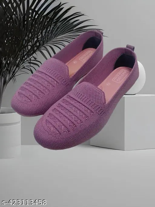 Indian onion papad mesh women's ballerina flats, open back design in sizes IND-5 to IND-9