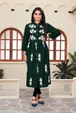 Embroidered Rayon three-quarter sleeve fancy kurtis, single size M (bust 38in), made in India