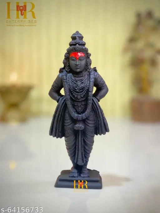 Black Poly Resin Vitthal Rukmini Statue - Idol for Home Decor & Gifting