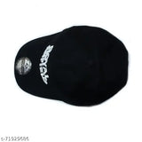 Black cotton embroidered net baseball cap - Royal Enfield running cap, black embroidered design on front