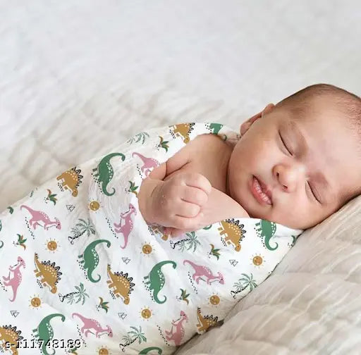 Pink cotton muslin AC blanket (90*100 cm, pack 3), self-designed for newborn babies, ideal for AC rooms, originated in India