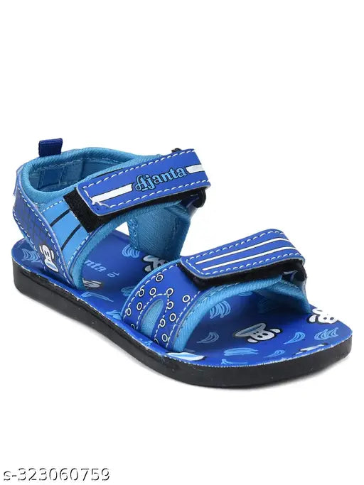 Ajanta Kids blue and black sandal with Velcro closure