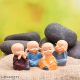 Resin mini Buddha monk set of 4, Indian-origin adorable statues, 1.5 ft each