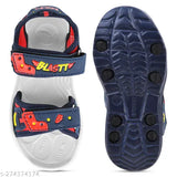 KATS baby walking shoes with blue straps, adjustable Velcro closure, red and yellow accents
