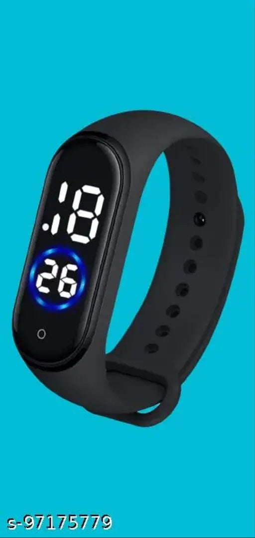 Touchscreen Kids Watch with Time Display, Black Strap, Digital Clock