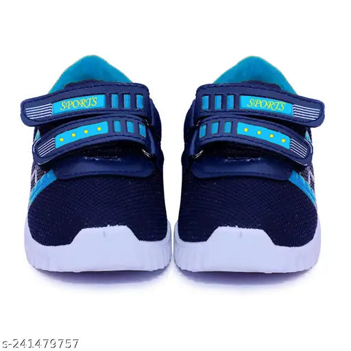 LED light up sports running shoes with blue straps for children