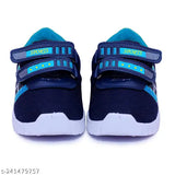 LED light up sports running shoes with blue straps for children
