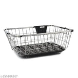 Stainless steel dish drainer with removable tray and spoon holder