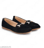 Black velvet ballerina flat shoes
