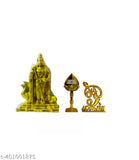 Brass Murugar statues, 7cm & 5cm each, pack of 3, traditional Indian god idols