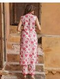Rayon printed kurta and pants set, vibrant Indian attire for women