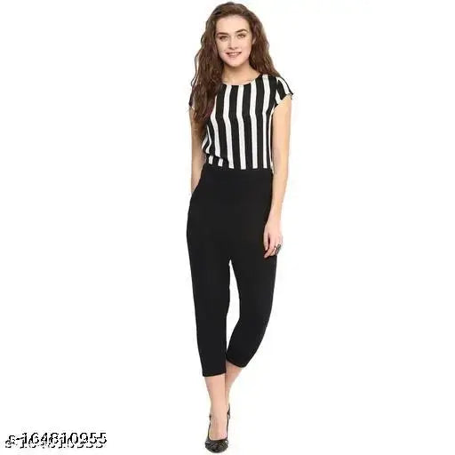 Printed crepe zebra jumpsuit, short sleeves, sizes XS-XXXL for women, India origin