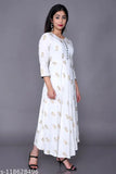 Rayon printed Anarkali kurti, three-quarter sleeves, Indian women's fashion, vibrant rayon print on XS-XXXL sizes