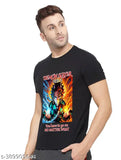 Black Demon Slayer Tenjiro Kamado print round neck cotton T-shirt, regular fit, short sleeves - men's fashion essential from Yilden India