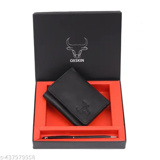 Classic black leather wallet, NAPA BLCK OS188 by OXSKIN, featuring multiple compartments & credit card slots