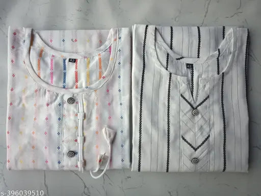 Cotton, short sleeve, printed kameez and kurta set