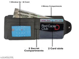 Synthetic, printed net, two-fold men's wallet. Compact design with ID window and card slots for easy organization. Ideal for outdoor use, lightweight and portable. Made in India