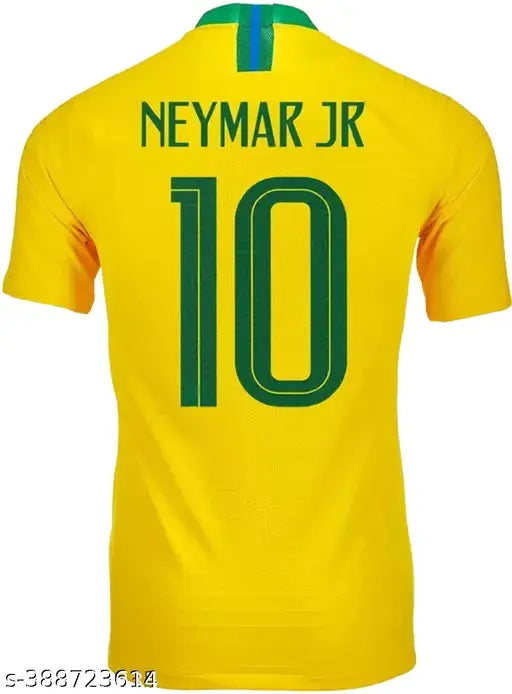 Brazil 2022 World Cup Yellow Neymar Jersey - Men's football t-shirt with short sleeves, printed design on polyester fabric