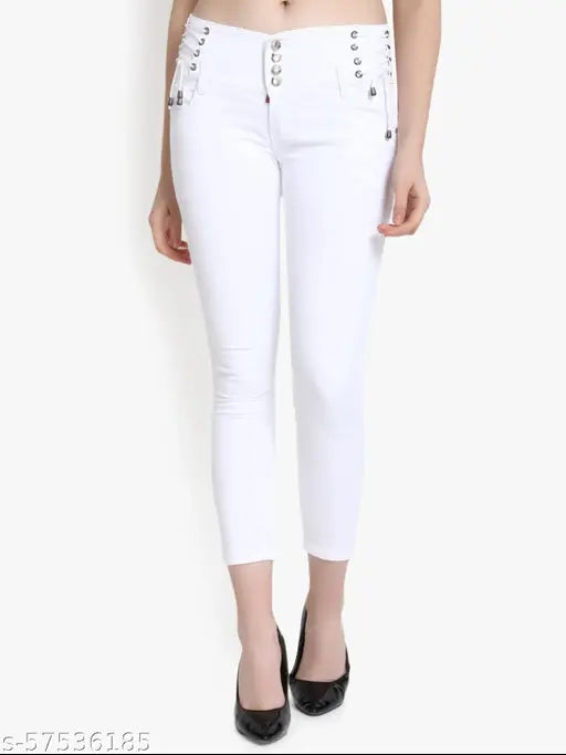 High-waist skinny fit women's denim jeans