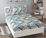 Grey Glace Cotton premium flat sheet, single size. 3D printed design, superfine quality. Comfortable, breathable, easy-care bedding from India." (119 characters)