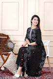 Rayon printed Anarkali Kurta, three-quarter sleeve, Indian fashion on model