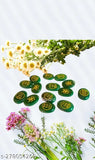 Green Swarovski crystal and jade cabochon oval shape money switch word stones (2 pair) for prosperity, attracting wealth, and Reiki healing