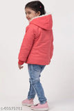 Peach quilted jacket, regular fit, girls fashion