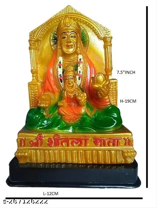 Polyresin Sheetla Mata Statue, Size75 inch [1]. Detailed, handmade decorative idol for home puja or decoration. Compassionate Sheetla Devi figure, known to bring wealth, health, and happiness