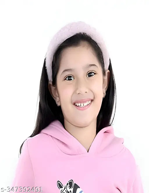 Cotton blend kids sweatshirt/hoodie with pyjama set, embroidery print, baby pink, Indian origin