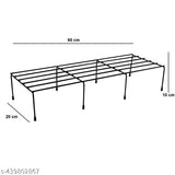 Black chambray net metal planter stand (pack of 4), 24 inches for indoor/outdoor plants in home office or garden balcony living room
