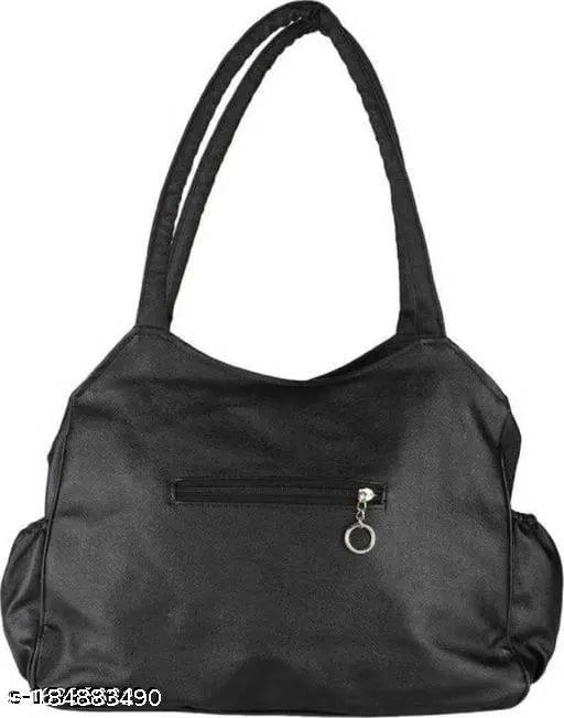 Ladies black shoulder bag, women's fashionable handbag with multiple pockets and card slots for travel or work