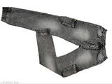 Stretchable denim joggers with six pockets, available in men's and women's sizes