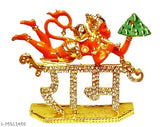 Indian handcrafted Hanuman & Ram Ji metal idols, antique finish, diamond-like stone studded, car dashboard decor