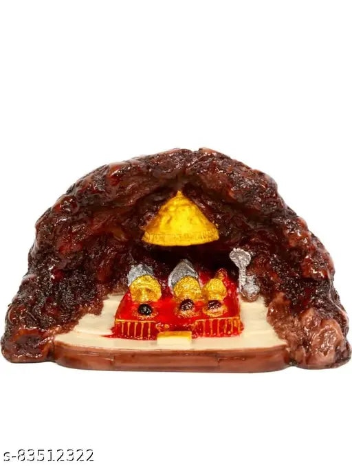 Red ceramic MATA Vaishno Devi Darbar Idol (medium size), handcrafted in India, ideal for gift or puja purpose