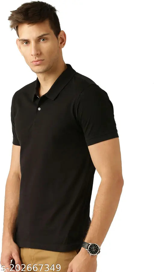 Multicolor cotton blend short sleeves polo neck T-Shirt for men, durable stitch and quality finish
