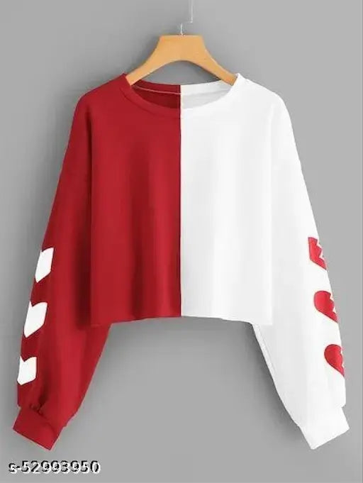 Colorblocked long-sleeve cotton t-shirt, premium quality women's size XS made in India