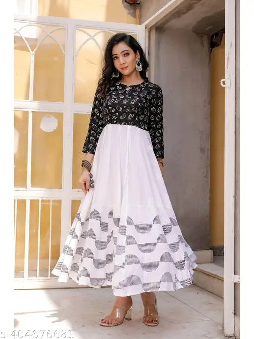 Women's Printed Rayon Anarkali Maternity Feeding Kurti, breathable rayon, vibrant print, convenient zipper for breastfeeding, suitable for various occasions