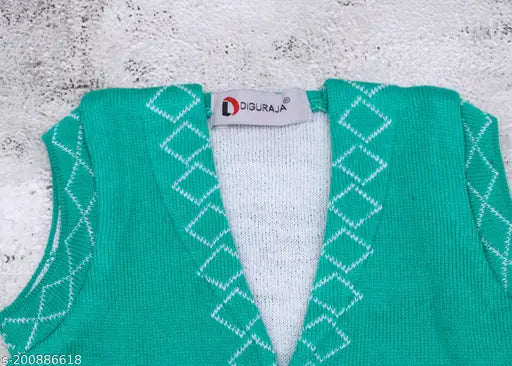 Woolen khushu sleeveless sweater for babies (0-3M, 3-6M, 6-12M, 1-2Y, 2-3Y), soft and breathable winter wear for comfort