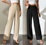 Black nylon casual trouser pyjama pants for women
