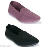 Soft mesh slip-on sneakers for women in solid pattern, perfect for comfort during pregnancy. Available in sizes IND-5 to IND-8