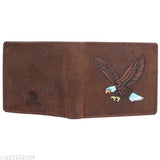 Brown genuine leather SKINBULL wallet with RFID blocking, featuring 5 compartments, hand-stitched and dyed, ideal for gifting to men