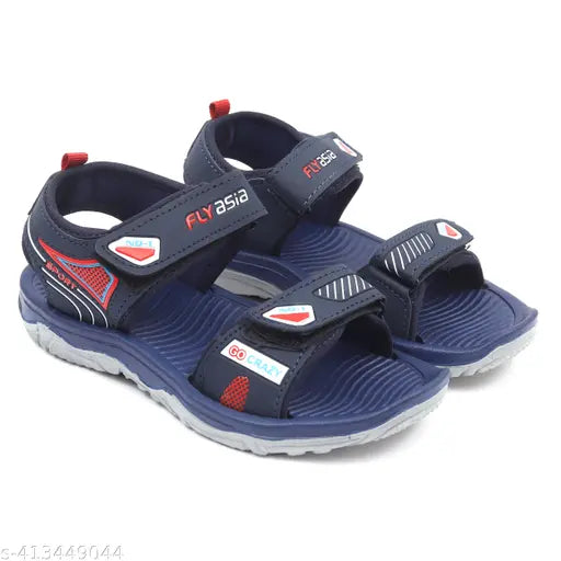 Trendy lightweight Flyasia kids sandals, blue velcro straps, suitable for boys and girls aged 5-12 years