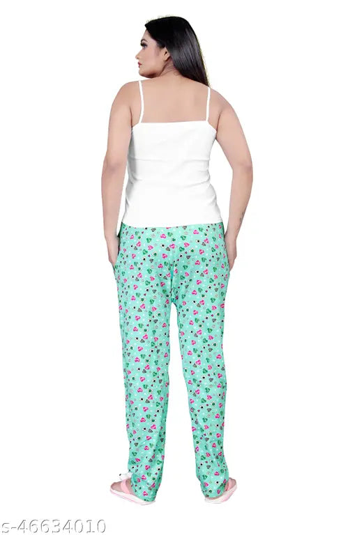 Womens printed pajamas in a size range of S to 2XL
