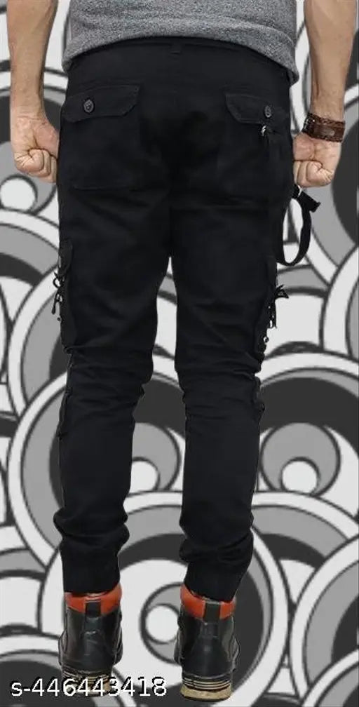 RusticBlooms Stylish Men's Black Cargo