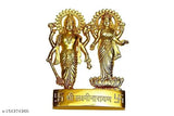Golden Brass Laxmi Narayana Statue, 11cm Indian God Idol decor