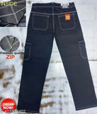 Black men's jeans with six pockets